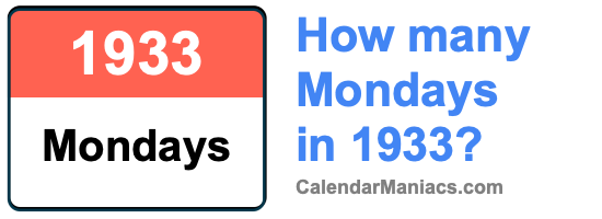 Mondays in 1933