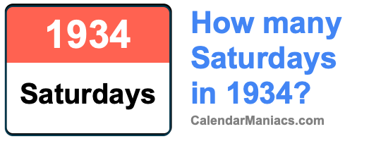 Saturdays in 1934