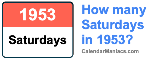 Saturdays in 1953