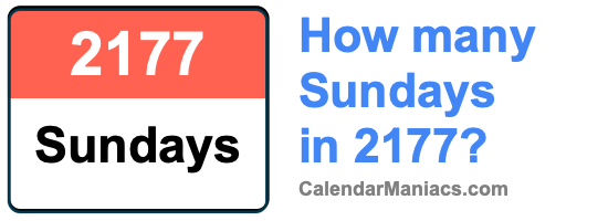 How many Sundays in 2177? Sundays in 2177