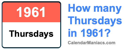 How many Thursdays in 1961? Thursdays in 1961