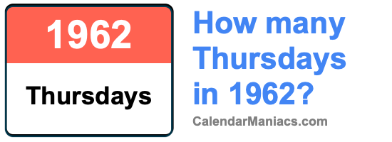How many Thursdays in 1962? Thursdays in 1962