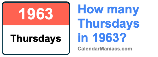 How many Thursdays in 1963? Thursdays in 1963