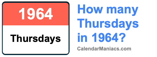How many Thursdays in 1964? Thursdays in 1964