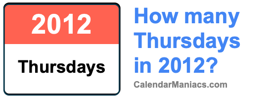 How many Thursdays in 2012? Thursdays in 2012