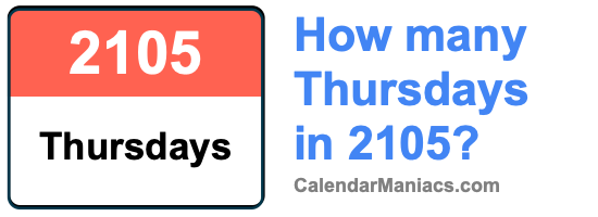 How many Thursdays in 2105? Thursdays in 2105