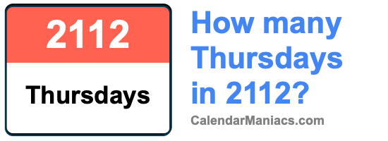 How many Thursdays in 2112? Thursdays in 2112