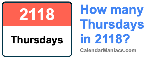 How many Thursdays in 2118? Thursdays in 2118