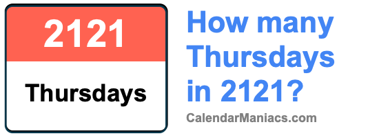How many Thursdays in 2121? Thursdays in 2121