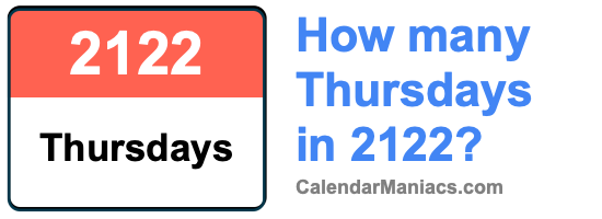 How many Thursdays in 2122? Thursdays in 2122
