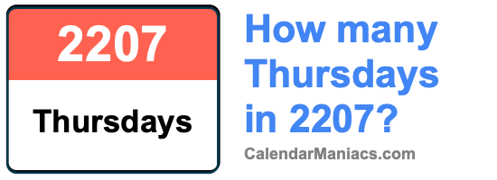 How many Thursdays in 2207? Thursdays in 2207