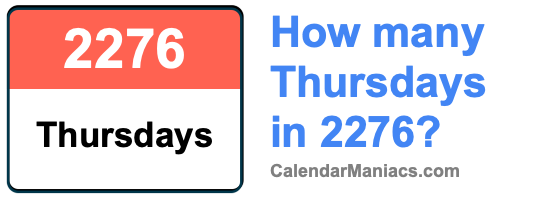 How many Thursdays in 2276? Thursdays in 2276