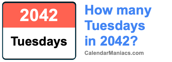 How many Tuesdays in 2042? Tuesdays in 2042