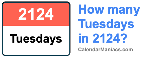 How many Tuesdays in 2124? Tuesdays in 2124