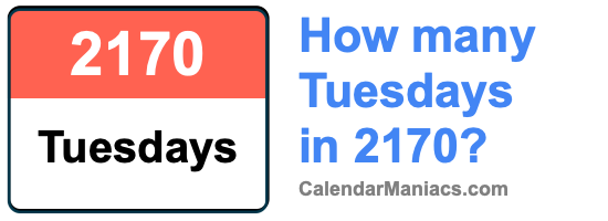 How many Tuesdays in 2170? Tuesdays in 2170