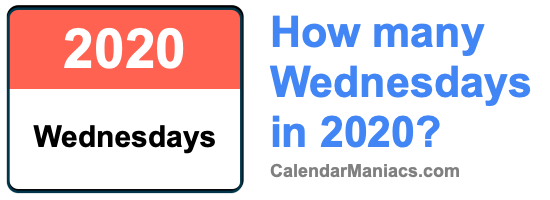 How many Wednesdays in 2020? Wednesdays in 2020