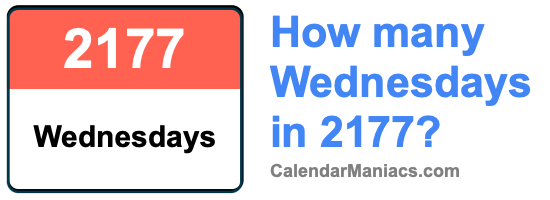 How many Wednesdays in 2177? Wednesdays in 2177
