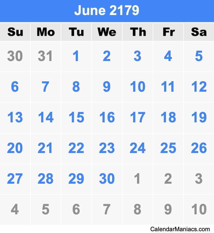 June 2179 Calendar