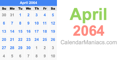 April 2064 Calendar April 2064