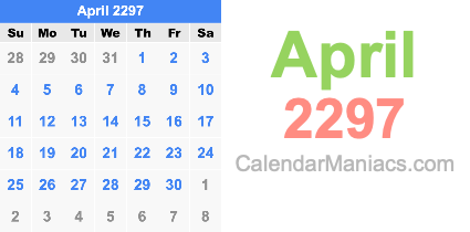 April 2297 Calendar April 2297