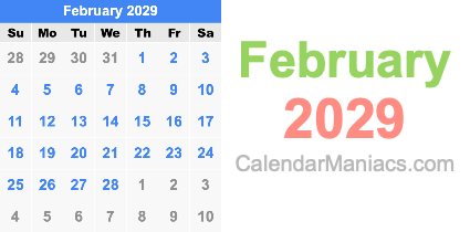 February 2029