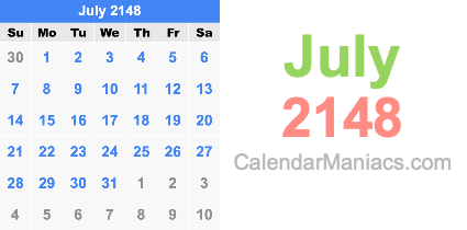 July 2148 Calendar July 2148