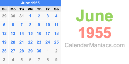 June 1955 Calendar