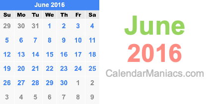 June 16 Calendar