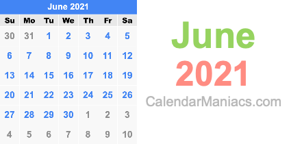 June 21 Calendar