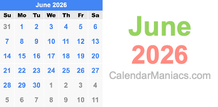 June 2026 Calendar