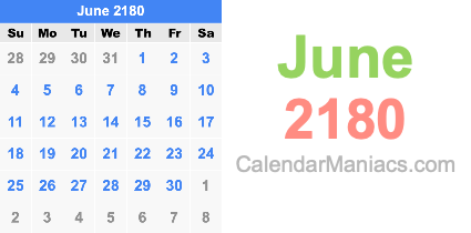 June 2180 Calendar June 2180