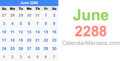 June 2288 Calendar June 2288