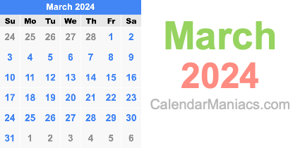 March 2024 Calendar