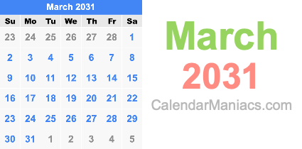 March 2031