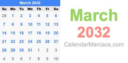 March 2032