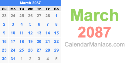 March 2087