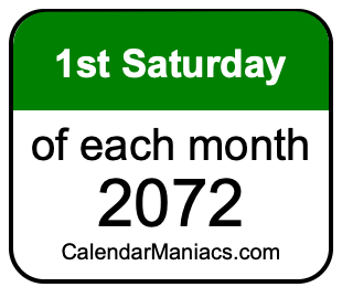 1st Saturday of Each month 2072