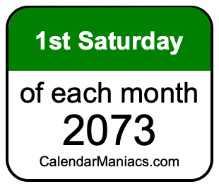 1st Saturday of Each month 2073