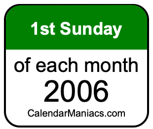 1st Sunday of Each month 2006