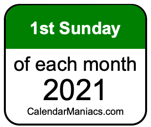 1st Sunday of Each month 2021