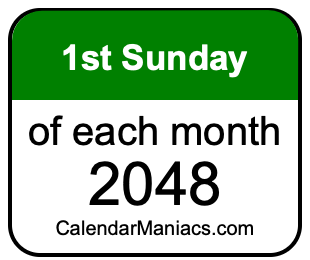 1st Sunday of Each month 2048