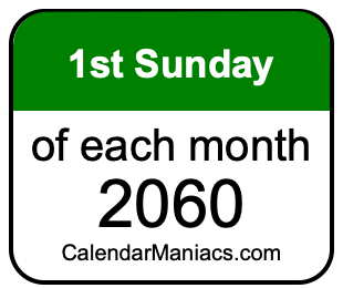 1st Sunday of Each month 2060