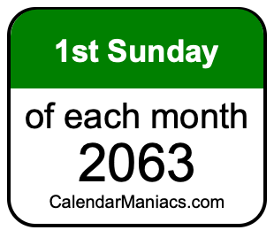 1st Sunday of Each month 2063