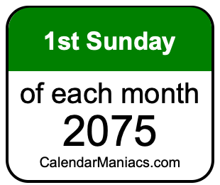 1st Sunday of Each month 2075