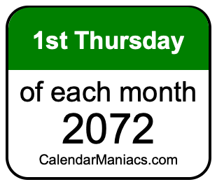 1st Thursday of Each month 2072