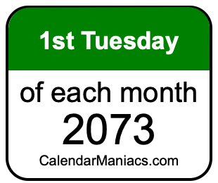 1st Tuesday of Each month 2073