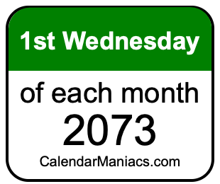 1st Wednesday of Each month 2073