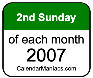2nd Sunday of Each month 2007