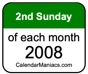 2nd Sunday of Each month 2008