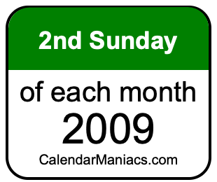 2nd Sunday of Each month 2009